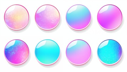 set of colorful round circles