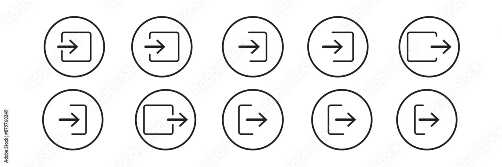 Poster website user logout isolated icon, web site account log out linear icon, site profile exit outline v