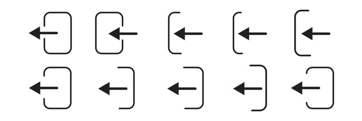 icons sign in and sign out app vector symbol logout and login, arrow and door icon exit and entry