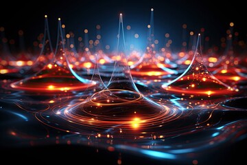 Holography and Scientific Visualization, Light Waves, Three-Dimensional Technology Concept Background