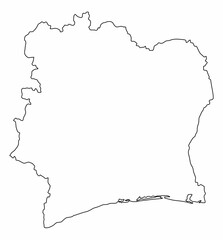 Ivory Coast outline map
