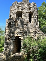 Fototapeta premium Old castle structure in aging brick design