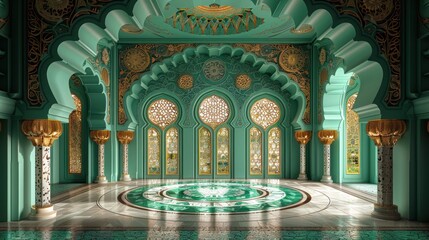 Obraz premium Ornate Interior Design with Archways and Intricate Details