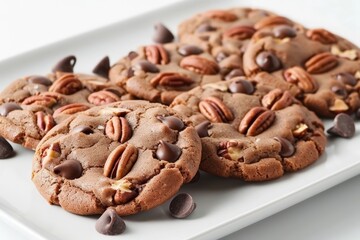 Homemade Double Chocolate Chip Pecan Cookies