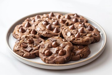 Obraz premium Double Chocolate Mint Cookies with a Refreshing Mint Flavor