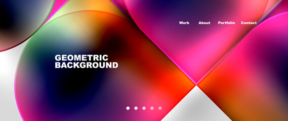 Geometric abstract glassmorphism with circles and squares. Vector Illustration For Wallpaper, Banner, Background, Card, Book Illustration, landing page