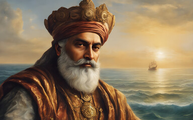 A conqueror sighting the coast of India