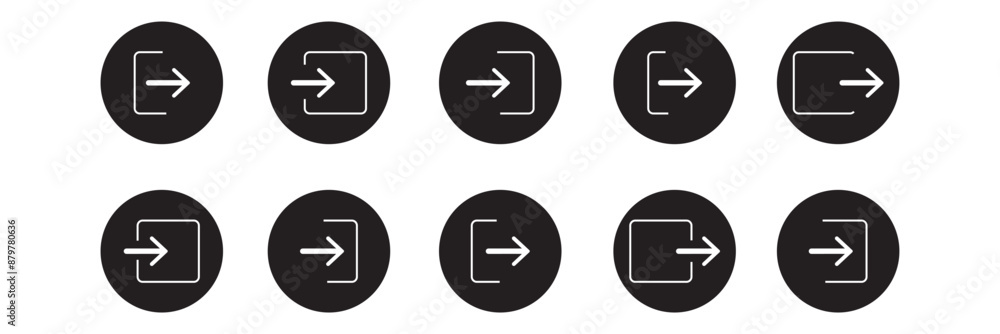 Poster login icon. join membership vector icon set. inside entry approach collection. account access sign. 