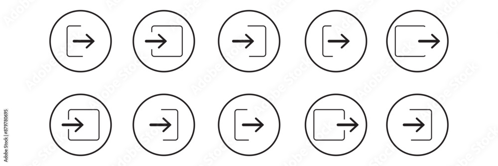 Poster website user logout isolated icon, web site account log out linear icon, site profile exit outline v