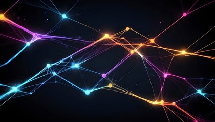 Abstract bright digital connection on dark background