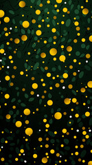 Green Dots, Circles, Balls, on Yellow Background, Abstract Image, Texture, Pattern Background, Wallpaper, Background, Cell Phone Cover and Screen, Smartphone, Computer, Laptop, 9:16 and 16:9 Format - 