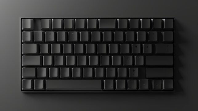 A sleek, modern 60% mechanical keyboard displayed on a black background. The keyboard lacks a numeric keypad, providing a minimalistic and compact design.