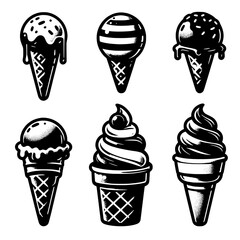 ice cream set vector illustration isolated