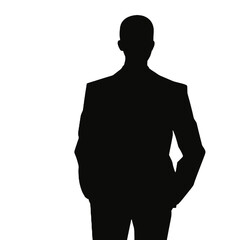 Business man icon. Male face silhouette  Vector illustration.