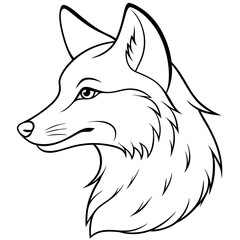 Obraz premium Elegant Wolf Head Illustration in Clean lineart Vector Style.
