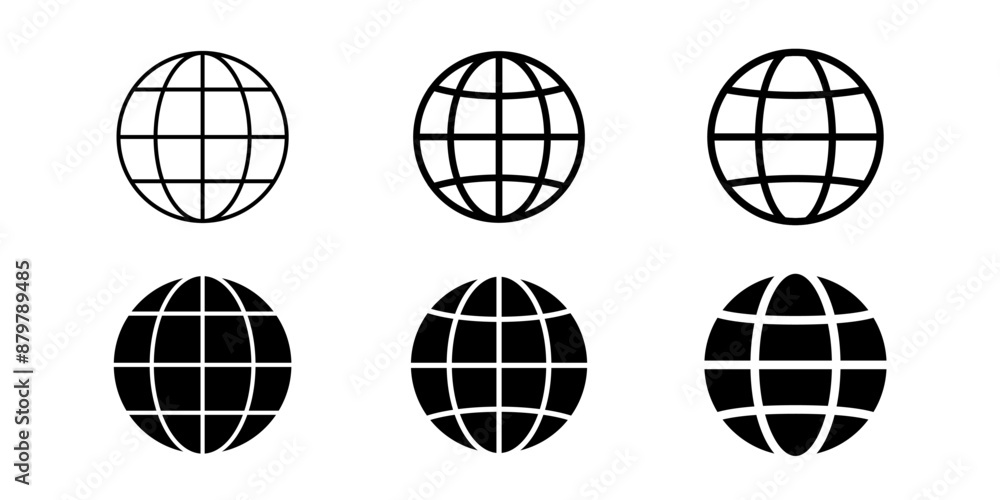 Wall mural globe icon. globe icon set