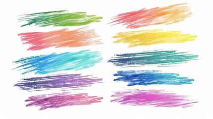 This image features an array of colorful abstract brush strokes on a light background, blending artistic flair and creative expression, making it great for diverse artistic projects.