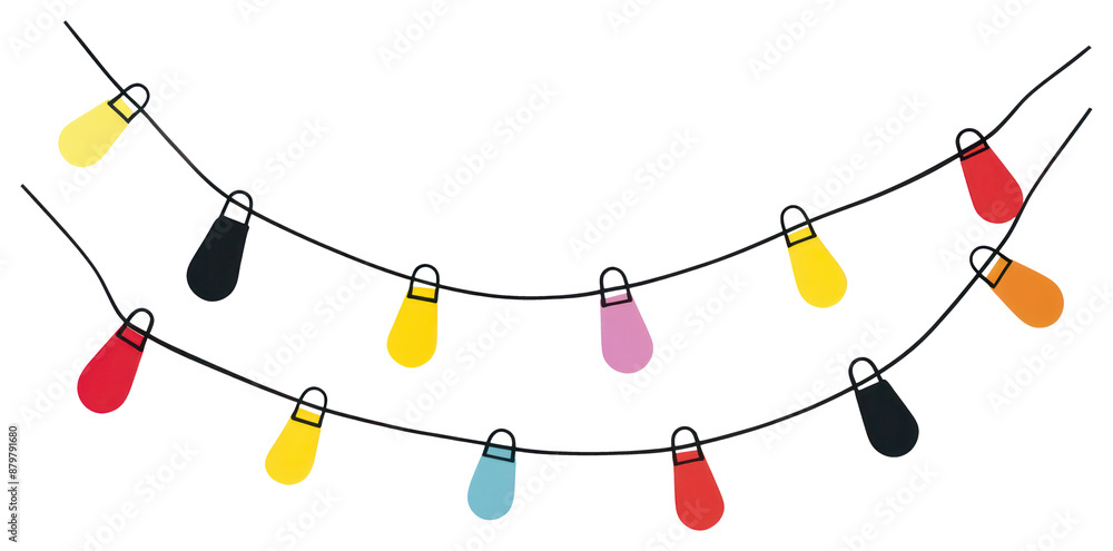 Poster PNG Clipart lights string lighting line white background.