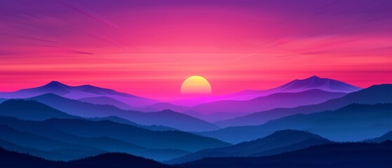 Obraz premium Hot air balloon ride over serene landscapes, peaceful adventure, flat design illustration
