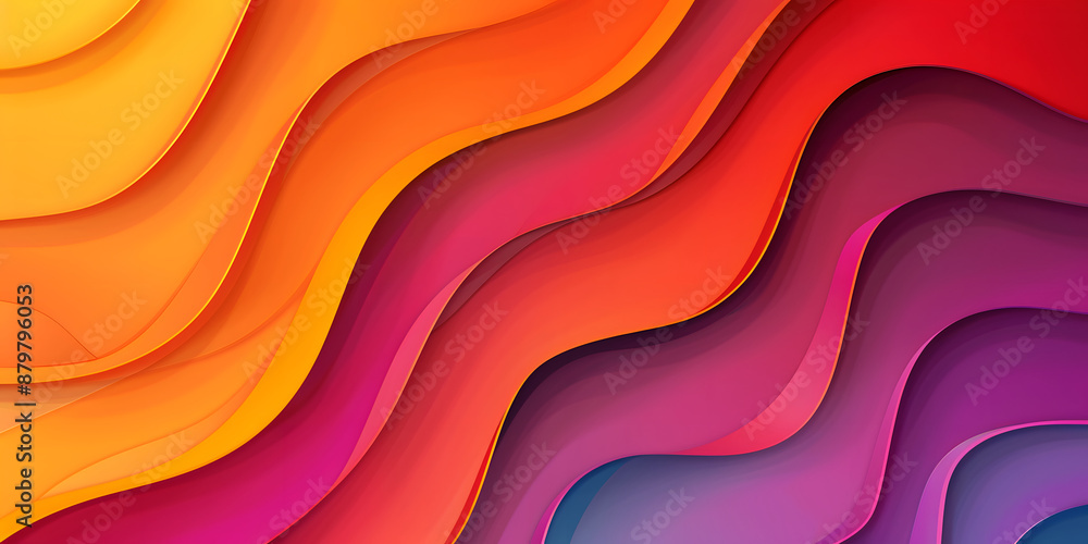 Poster Multi-layer multi-colored waves of three-dimensional layers of paper. background in the form of a paper cut. abstract paper background