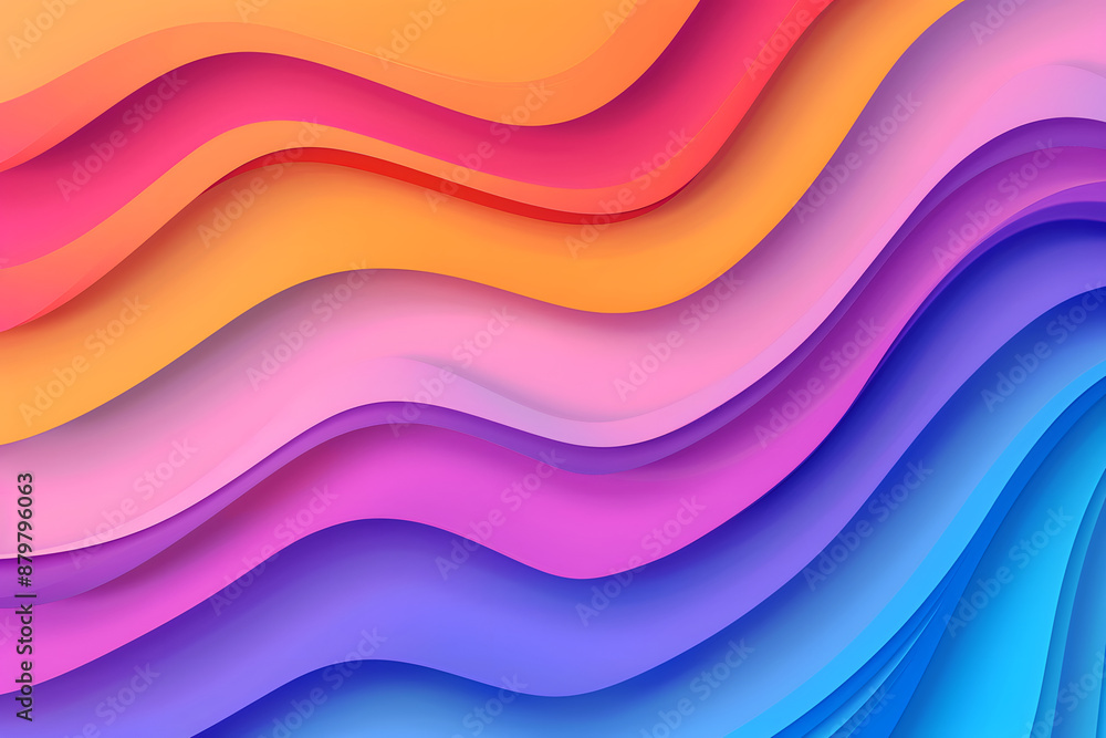 Poster Multi-layer multi-colored waves of three-dimensional layers of paper. background in the form of a paper cut. abstract paper background
