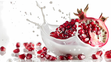 pomegranate Splashing in Milk