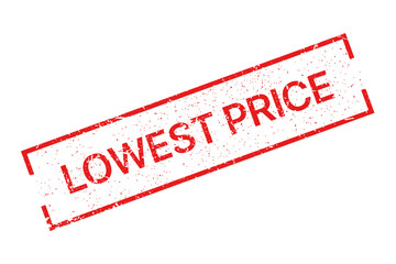 Lowest price red stamp on white background