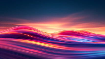 Vibrant Abstract Sunset Waves
