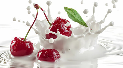 Cherries Splash in Milk