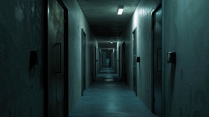 Corridor Environment. AI generated art illustration.