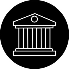 Silhouette bank building icon isolated on transparent background flat and line vector. Bank Government Courthouse Architecture simple land mark. For info graphics Mobile and Web.