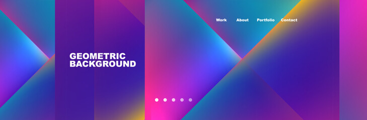 Fototapeta premium Colorful fluid gradient triangles and squares web site template. Vector Illustration For Wallpaper, Banner, Background, Card, Book Illustration, landing page