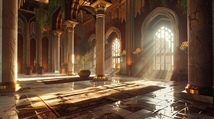 Obraz premium Elfpunk Architecture Environment. AI generated art illustration.