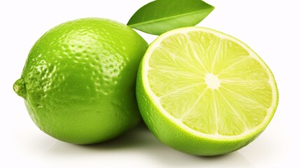 Citrus lime fruit isolated on white background cutout
