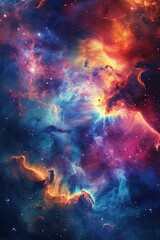 Stunning colorful nebula in outer space