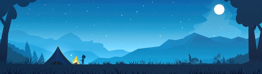 Obraz premium Campsite Under Night Sky.