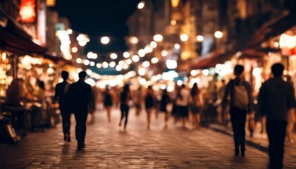 city walking children building people old blur town activity colours abstract confused street blurred background