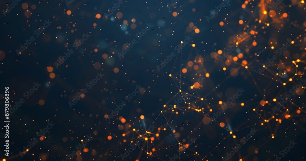 Poster a digital network of interconnected dots and lines, representing the complex web behind artificial i