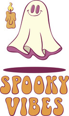 Retro groovy halloween mascor design