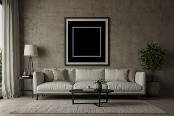 A mockup of the three blank frame in the interior