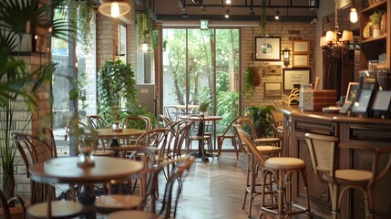 Fototapeta premium Intimate seating arrangement in a cozy cafe