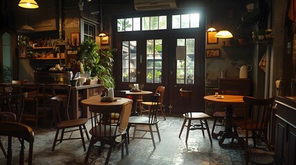 Intimate seating arrangement in a cozy cafe