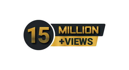 15 Million Views Celebration Vector Icon Badge PNG