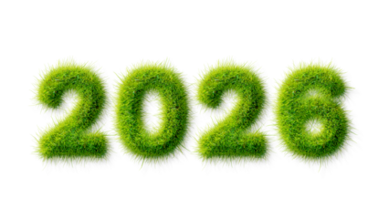 2026 Happy New year, Alphabet letter grass Happy effects, 