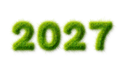 2027 Happy New year, Alphabet letter grass Happy effects, 