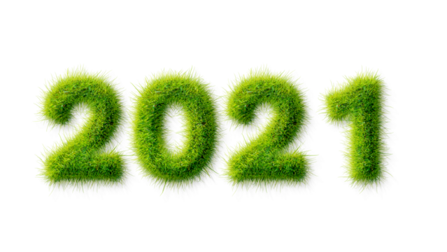 2021 Happy New year, Alphabet letter grass Happy effects, 