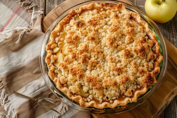 Double crusted homemade apple crumb pie Heavenly sweetness