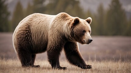 Concept photo of a brown bear with space for text, wallpaper