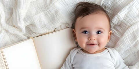 Baby milestone journal captures first crawling moments in colorful and detailed pages. Concept Baby, Milestone, Journal, Crawling, Colorful Pages