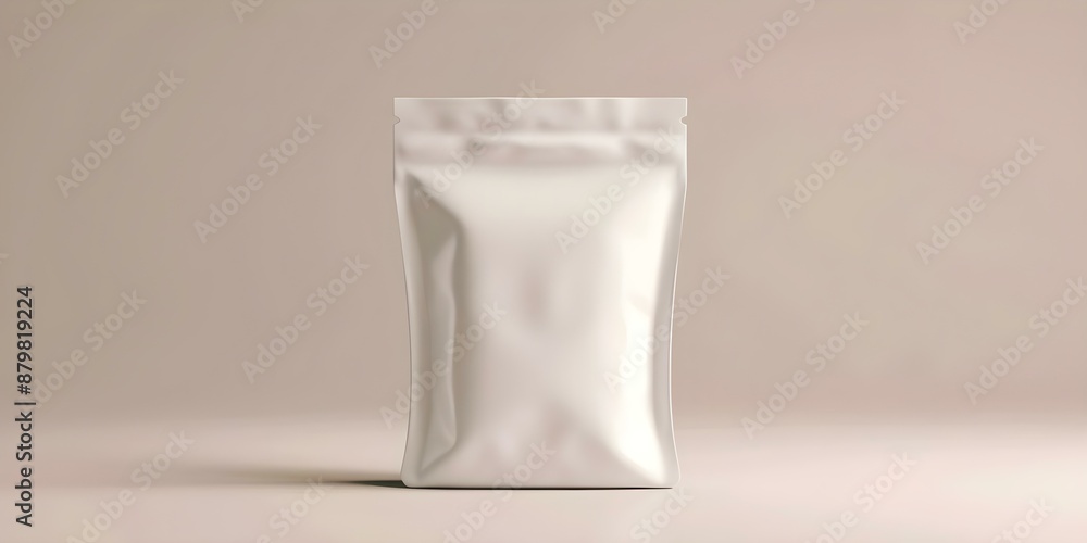 Poster 3d rendering of a blank pouch mockup for pet soil supplement a visual representation. concept produc